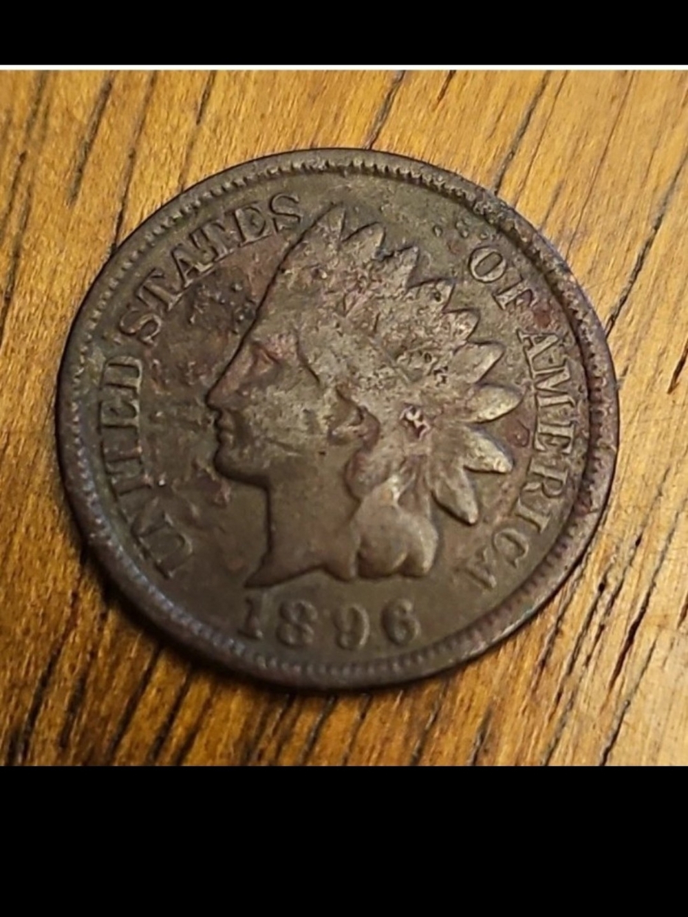 Vintage 1896 Indian Head Penny  Brown Coin